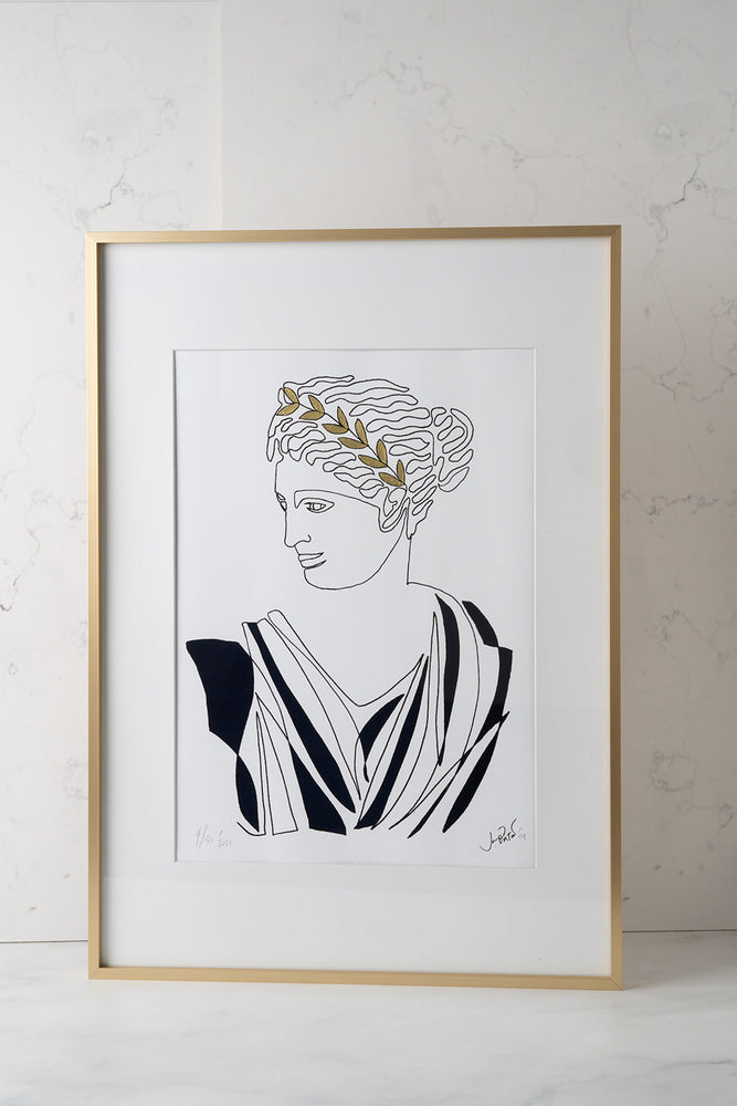 
            
                Load image into Gallery viewer, Grecian Goddess #2 Limited Edition Print with Gold Details in Frame
            
        
