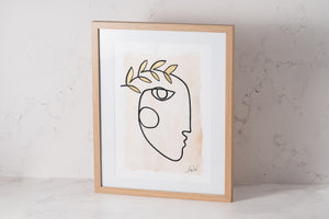 Quinn Limited Edition Print with Gold & Peach Details in Frame