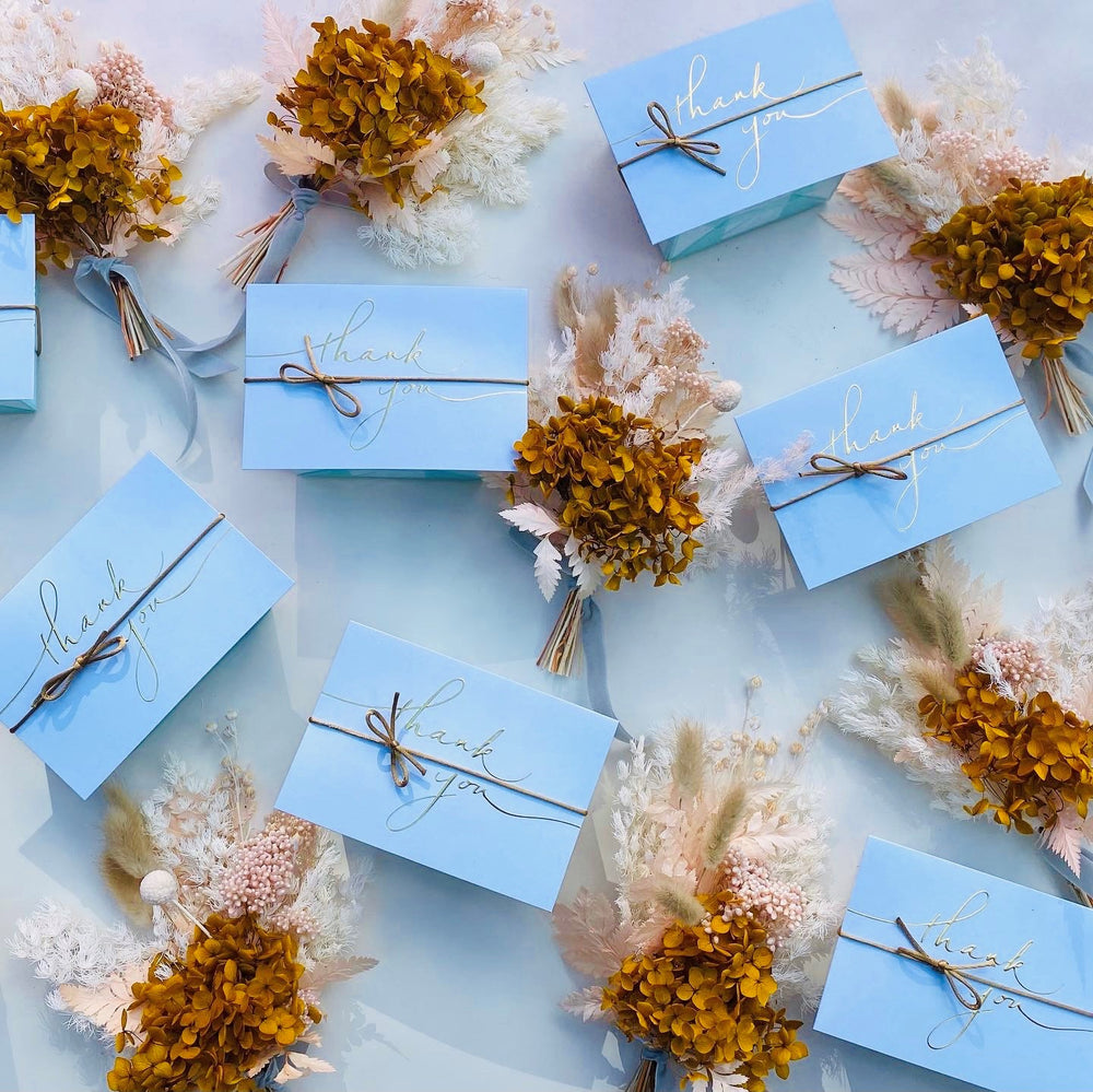 Preserved Floral Place Setting and Posy with Custom Name Tag