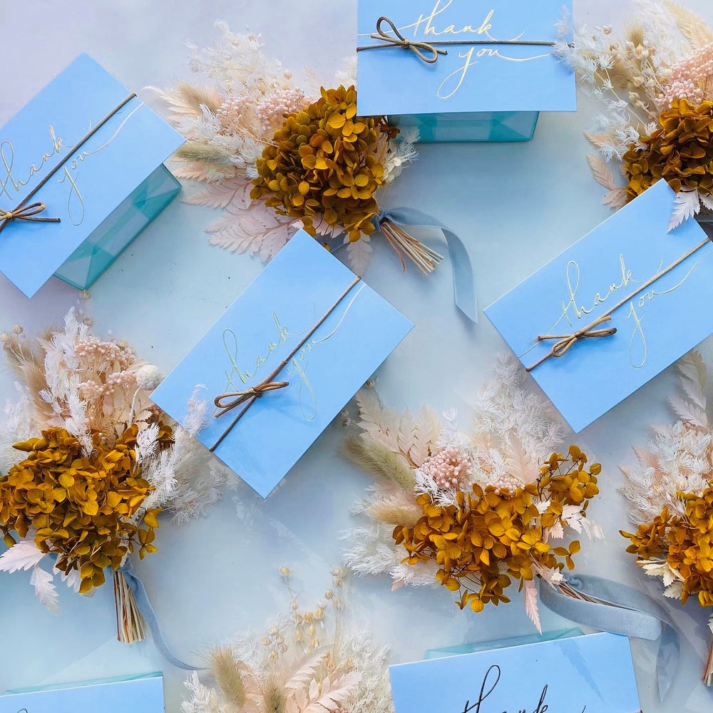 Preserved Floral Place Setting and Posy with Custom Name Tag