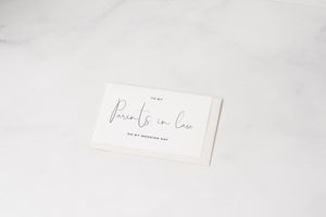 'To My Bride / Groom / Mum / Dad / Parents-In-Law on my Wedding Day' Card