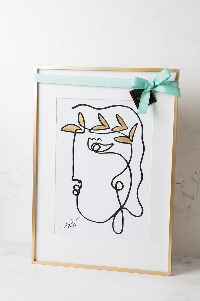 Olivia Limited Edition Print with Gold Detail in Frame