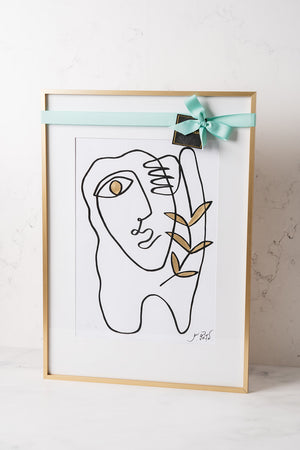 Golden Hazel Limited Edition Print with Gold Detail in Frame