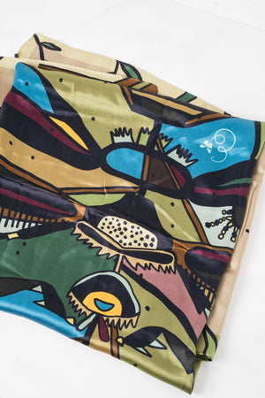 Greek 'Gaia' Silk Scarf