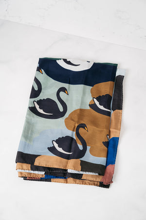 Greek 'Swan' Silk Scarf