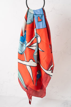 
            
                Load image into Gallery viewer, Greek &amp;#39;Perfume Bottle&amp;#39; Silk Scarf
            
        