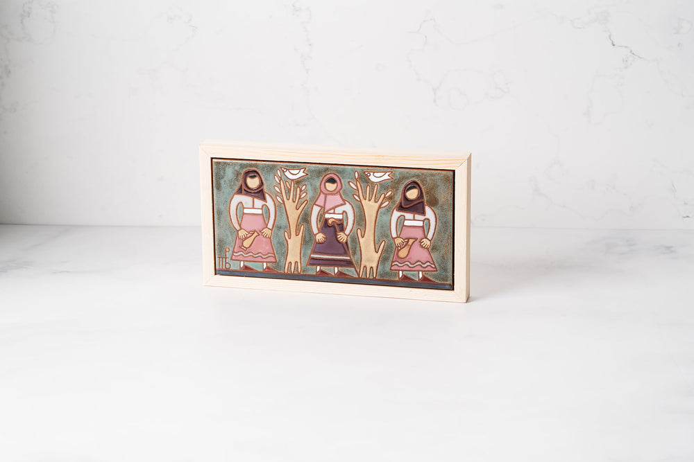 Greek Folk Women Tile Art
