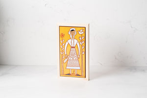Greek Folk Woman Tile Art