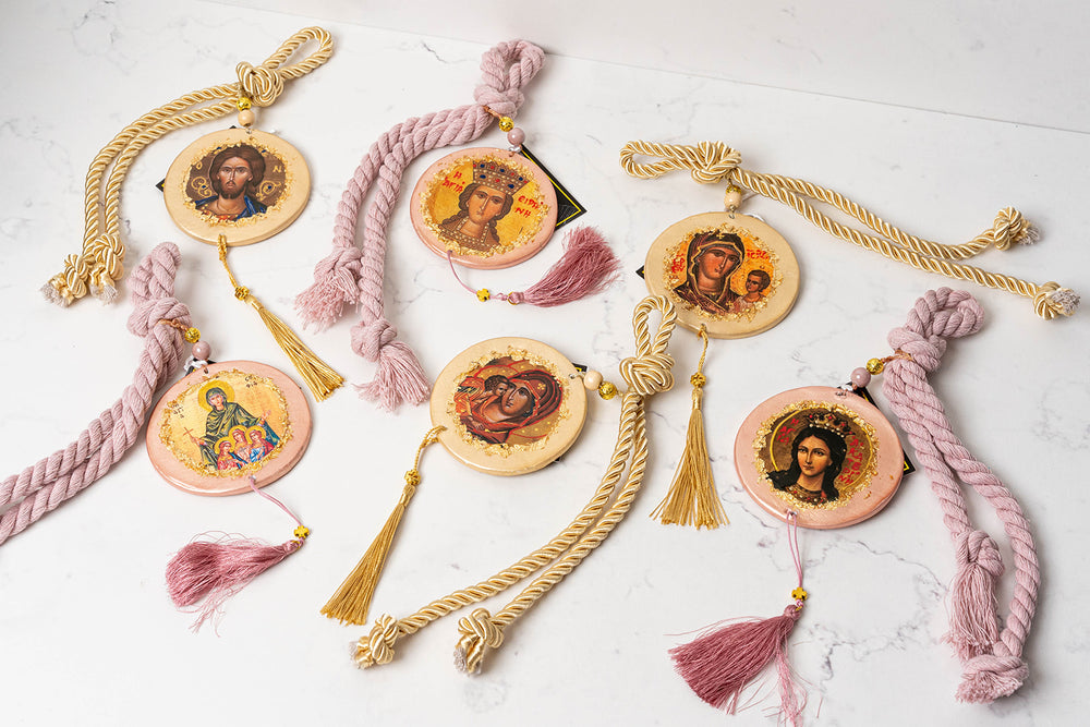 Mini Orthodox Icon on Rope ~ Female Saints