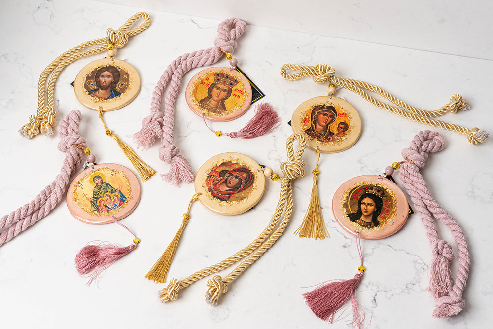
            
                Load image into Gallery viewer, Mini Orthodox Icon on Rope ~ Female Saints
            
        