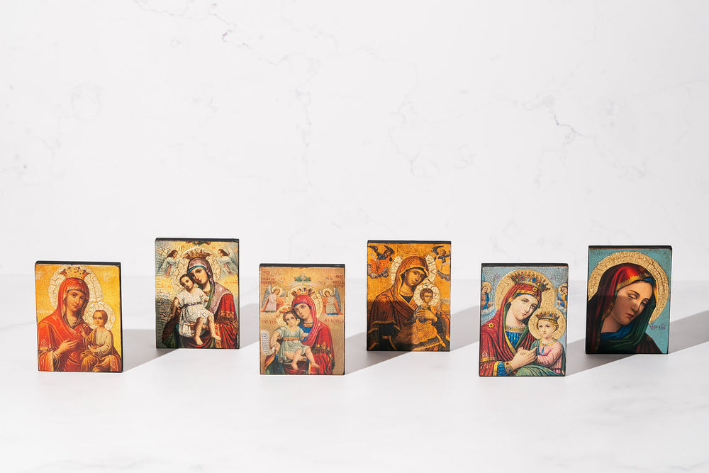 Mini Orthodox Icons ~ Jesus Christ and Mother Mary