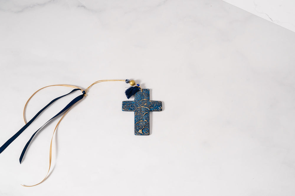 Small Decorative Cross with Paisley motif