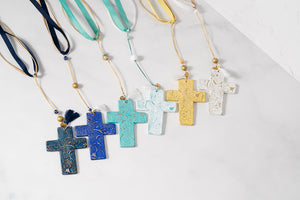 
            
                Load image into Gallery viewer, Small Decorative Cross with Paisley motif
            
        