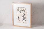 Olivia Limited Edition Print with Gold & Peach Details in Frame