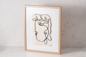 Olivia Limited Edition Print with Gold & Peach Details in Frame