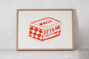 
            
                Load image into Gallery viewer, Feta Cheese Screen Printed Poster in Frame
            
        