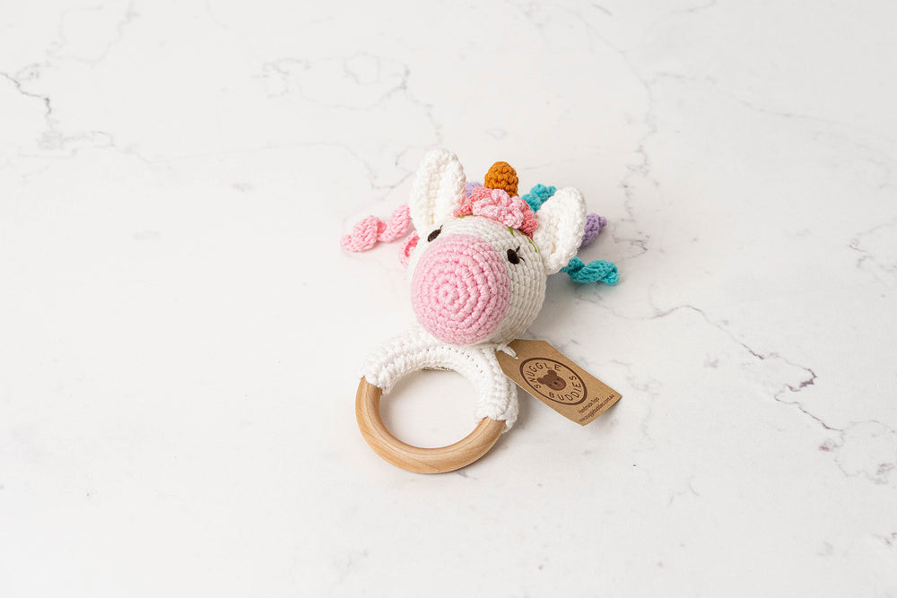 Hand Crochet Shaker Ring Toys
