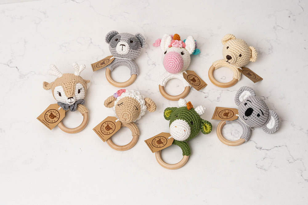 Hand Crochet Shaker Ring Toys