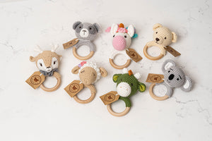 Hand Crochet Shaker Ring Toys