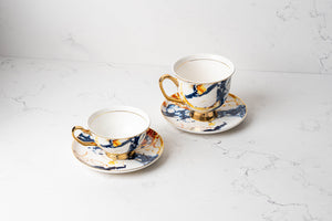 
            
                Load image into Gallery viewer, Abstract Print Bone China Teacup &amp;amp; Saucer sets
            
        