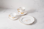 White Fine Bone China Teacup & Saucer sets and 'Inspire' Sideplate